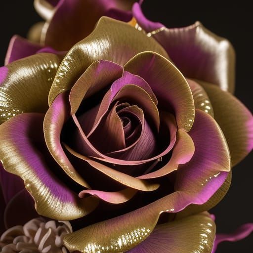 Detailed Black Rose with Water Droplets
