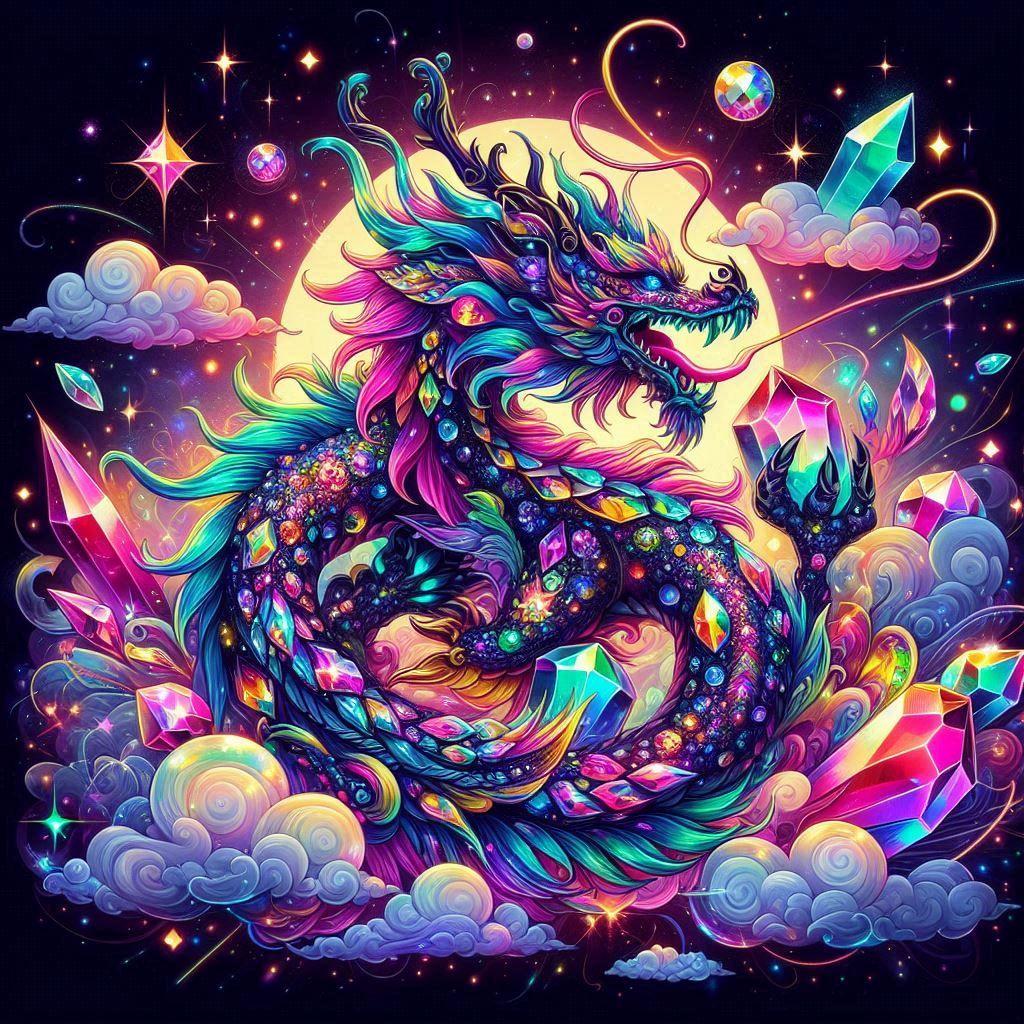 A majestic dragon goth crystal gemstone