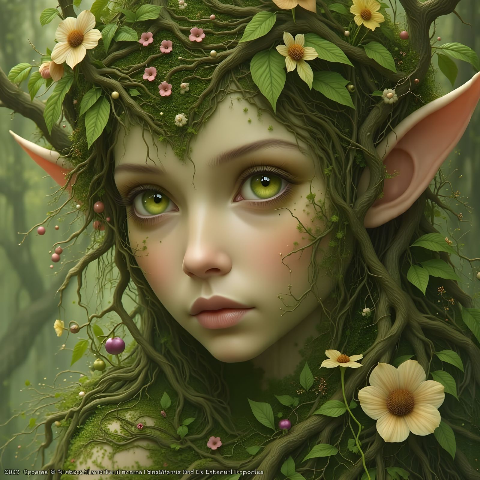 Forest Elemental Portrait in Woodland Setting