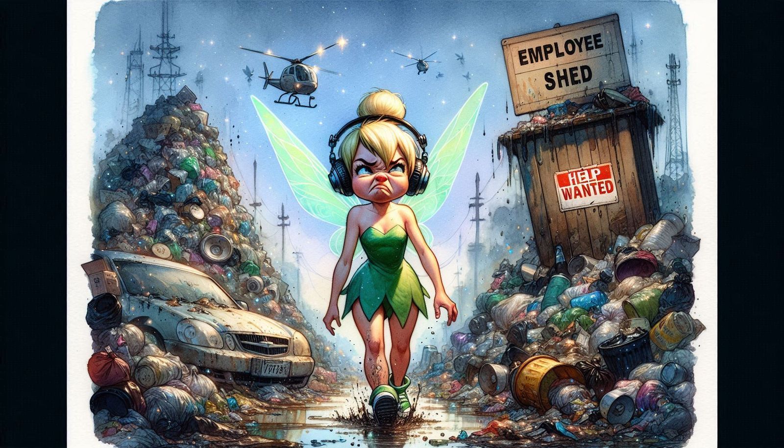 She got stuck in our world, she had to get a job