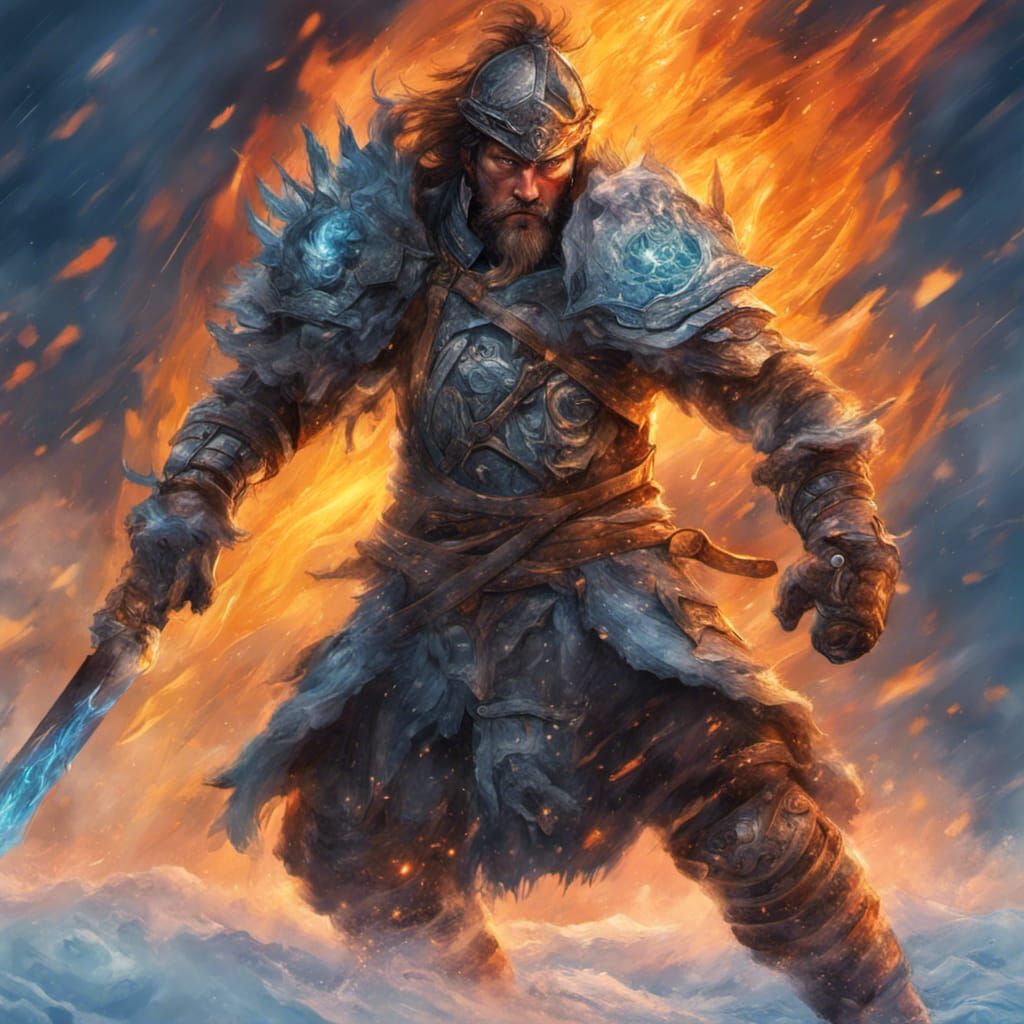 Warrior on ice fire