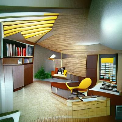 1950s mid century modern office