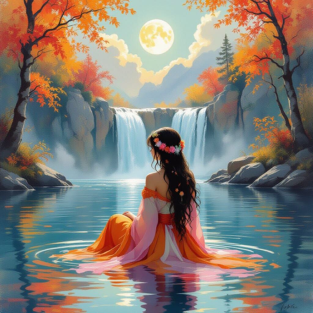 A serene, ethereal painting   by @Sonia Hussain