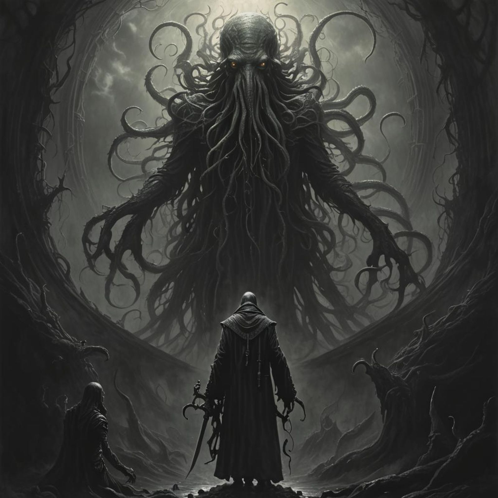 in the abyss live the ancient people, cthulhu watches over his children ...