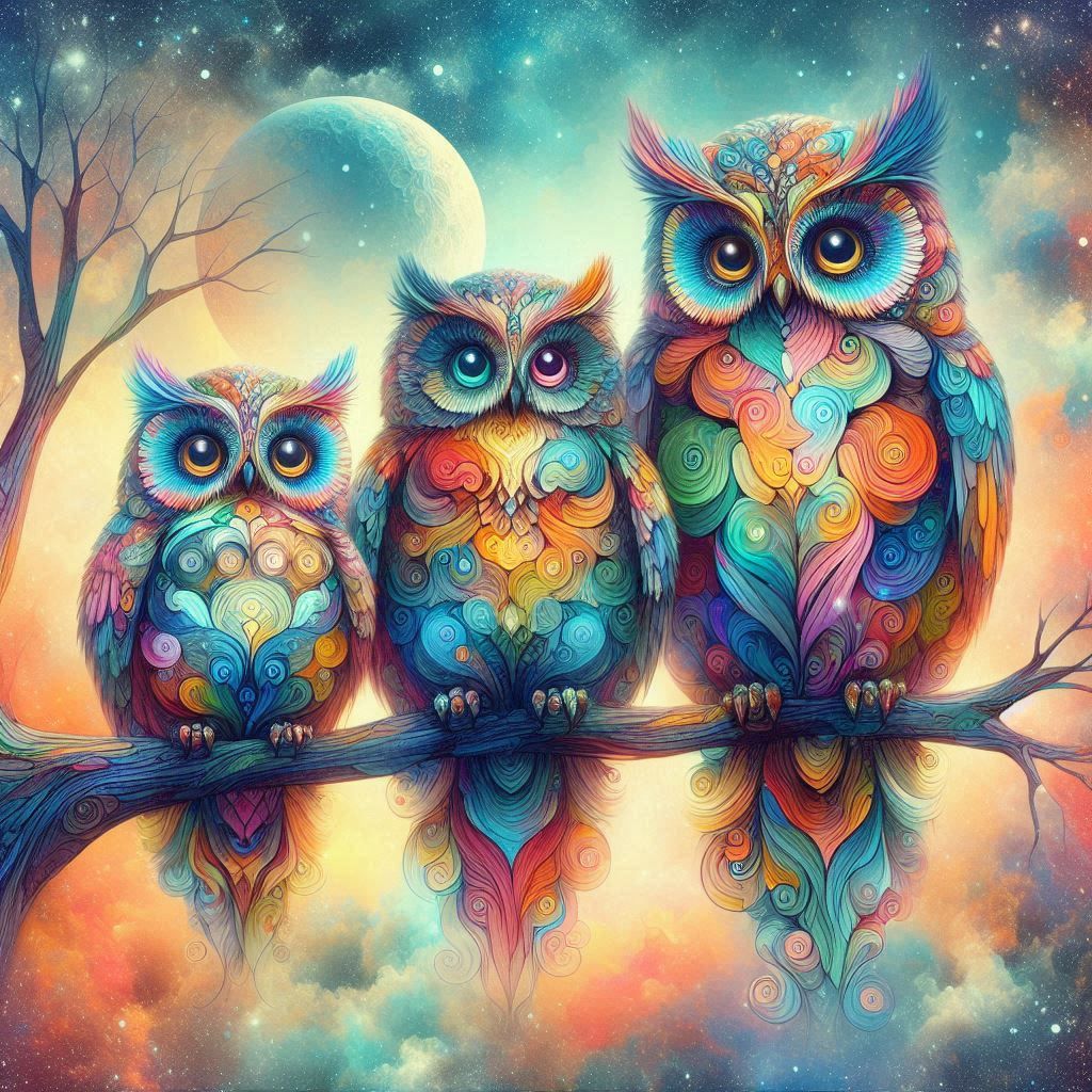 Intricate owls