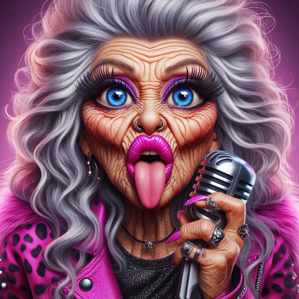 Granny as an rockstar