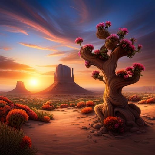 The extreme clarity of the desert sunset is equaled by the extreme individuation of desert life forms. ...  by @undefined