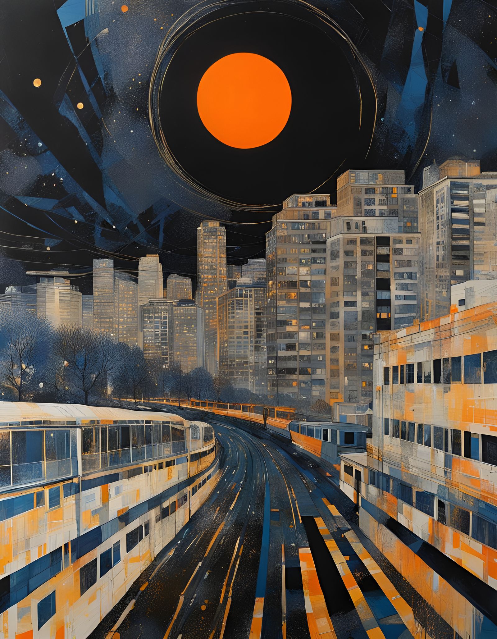 Urban Hyperspace: Speed Lines and Celestial Eclipse