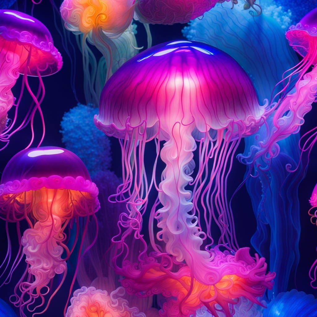 Jewel Jellyfish - AI Generated Artwork - NightCafe Creator