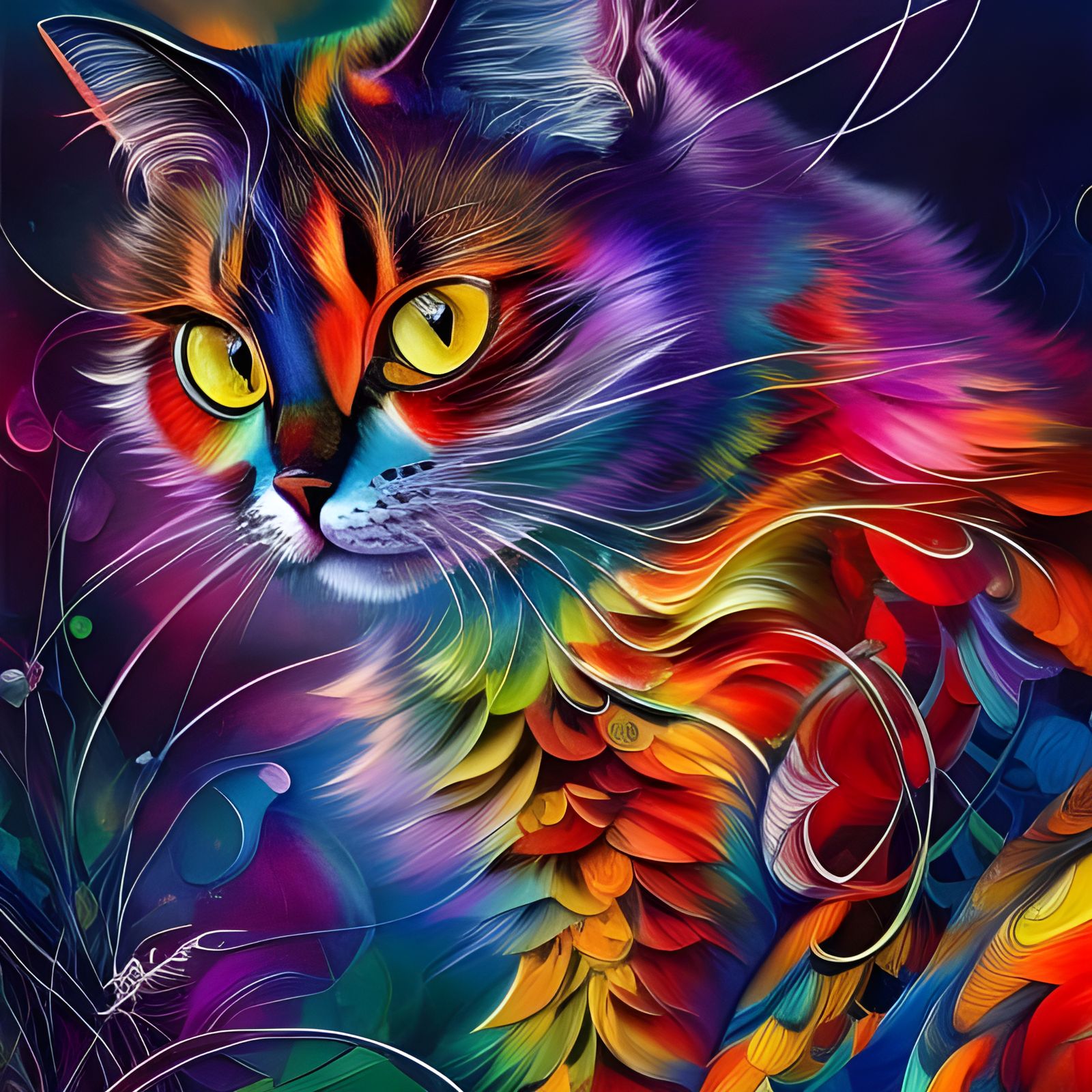 Swirls and rainbow colours and cats……  by @EmilyOfSilverLake