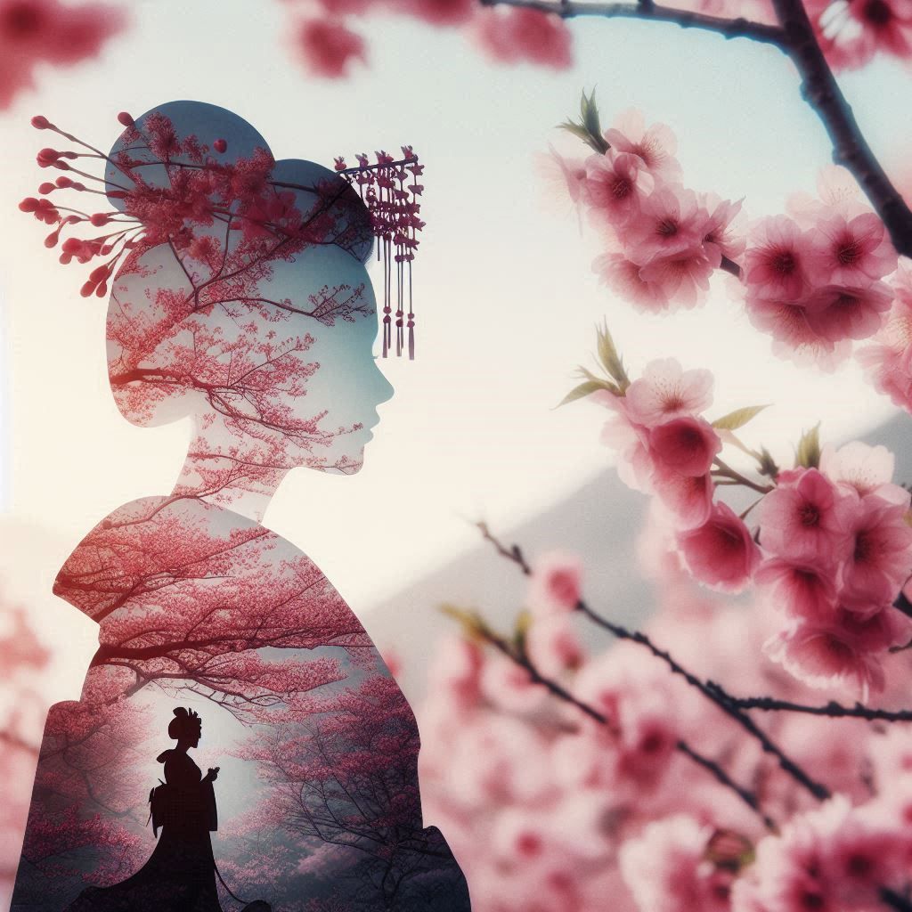double exposure beautiful fantasy portrait landscape..