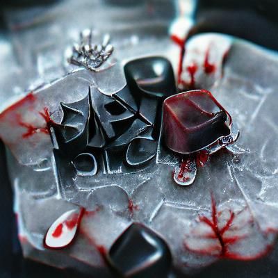 Black ice with blood