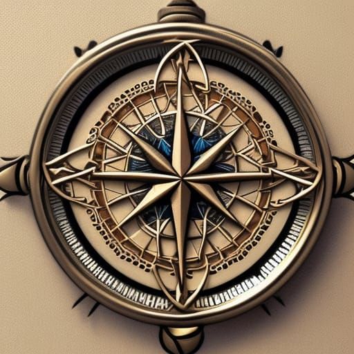 Character: Celestial Compass - Steampunk-inspired Compass With Cosmic 