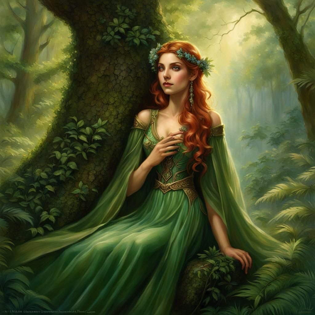 Amaris Gramen, female elf in her 20s and a Druid of the wood...