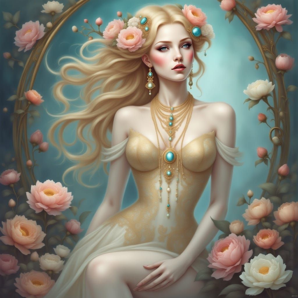 <lora:Hair adornment Flux:1.0> 