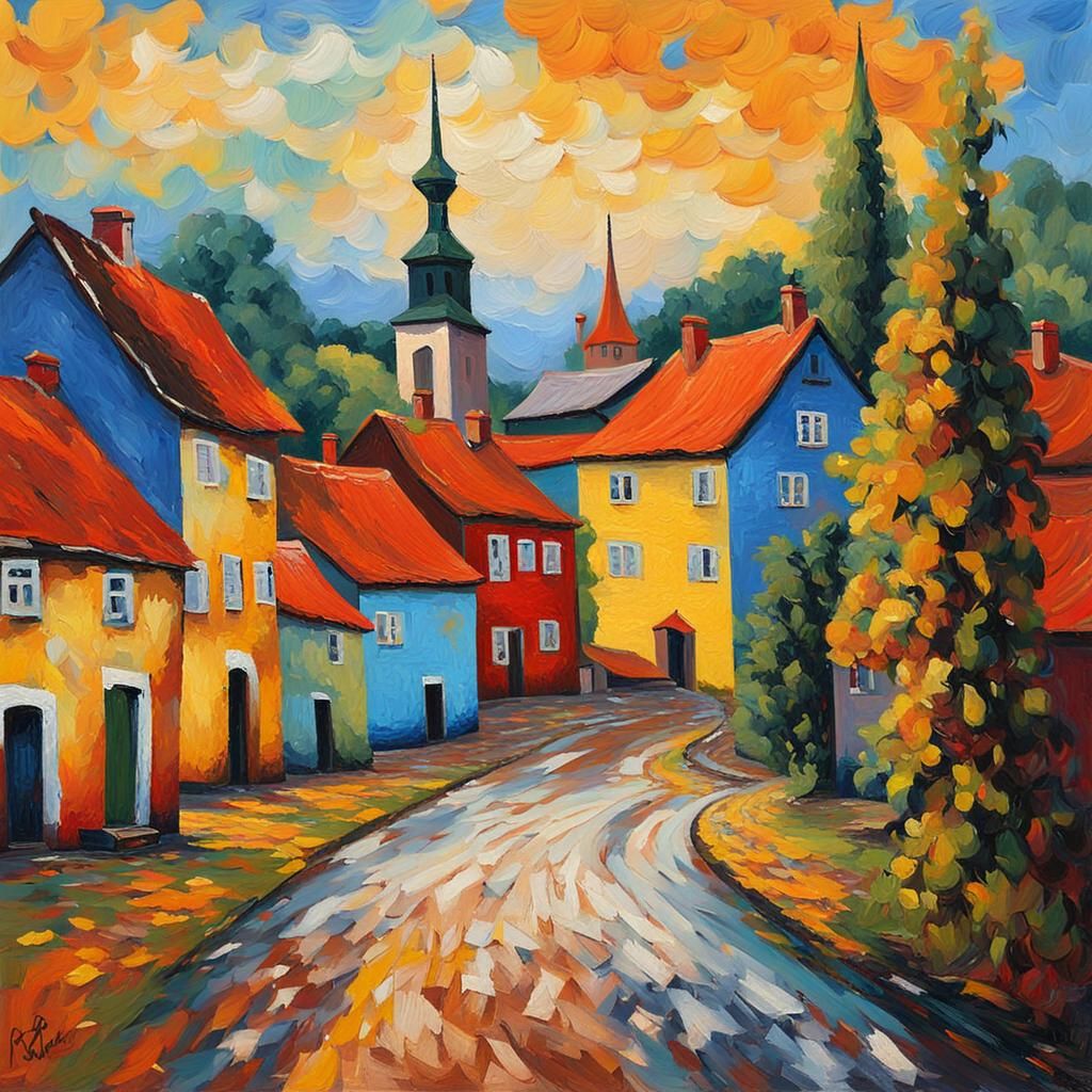 Swedish Village - AI Generated Artwork - NightCafe Creator