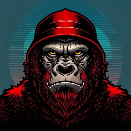 undead gangsta gorilla street thug; Dope style,  dark, dysto...