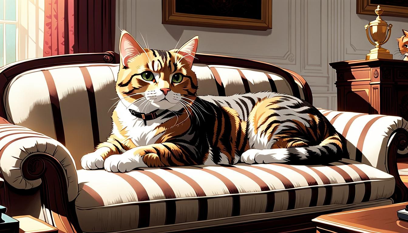 Sun bathing cat