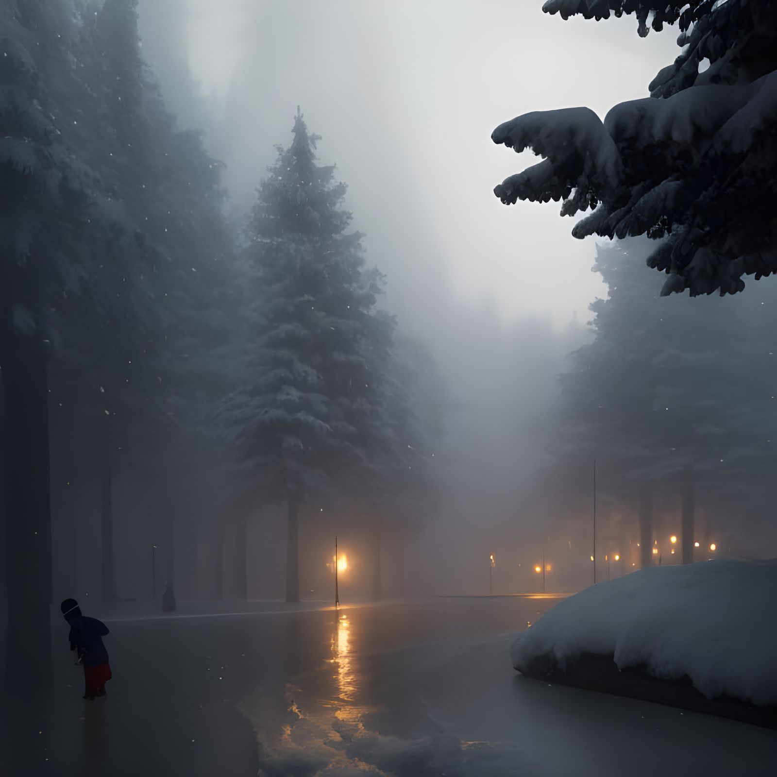 Lovely Snowfall - AI Generated Artwork - NightCafe Creator