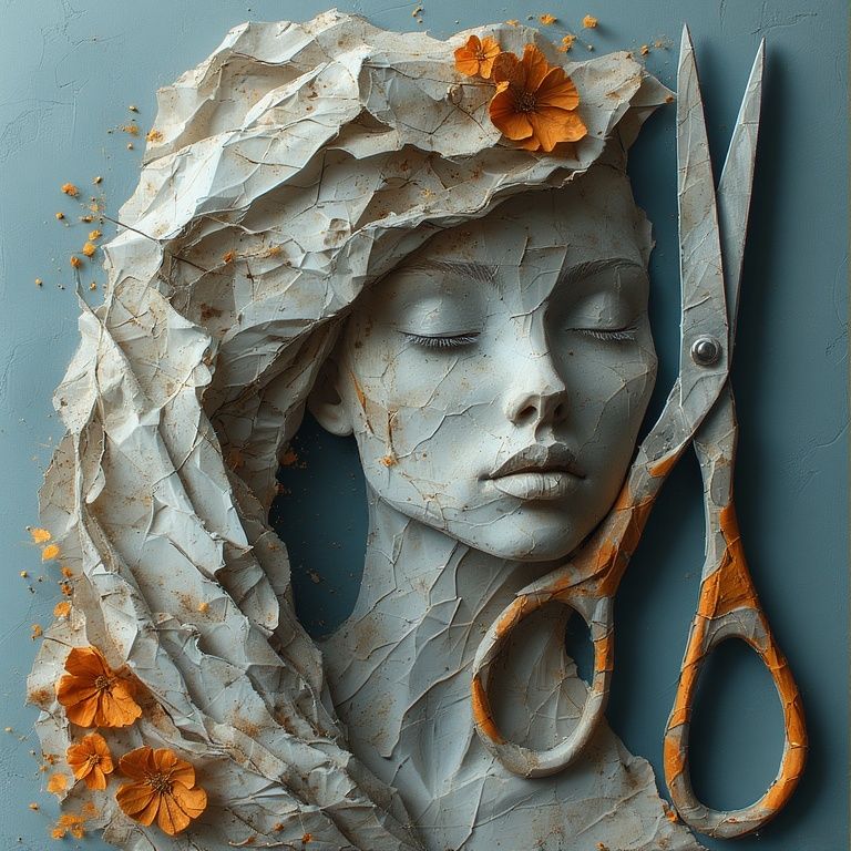 Papercut with scissors