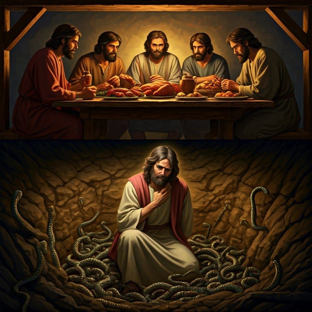 Joseph Tormented by Snakes and Scorpions in a Biblical Scene