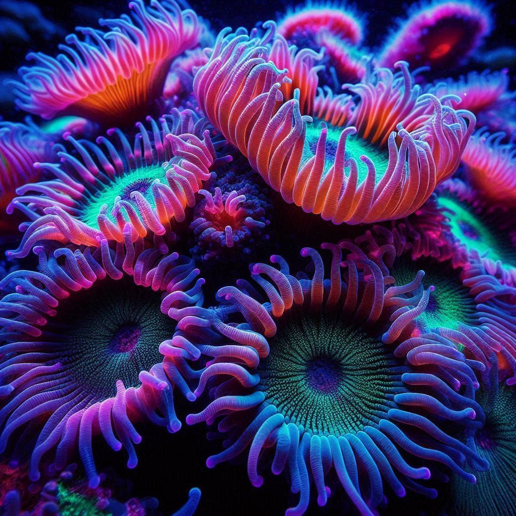 coral polyps thriving on a colorful reef