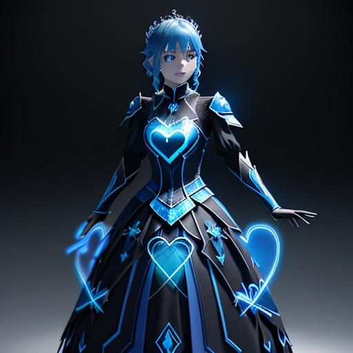 magic glowing blue Heart