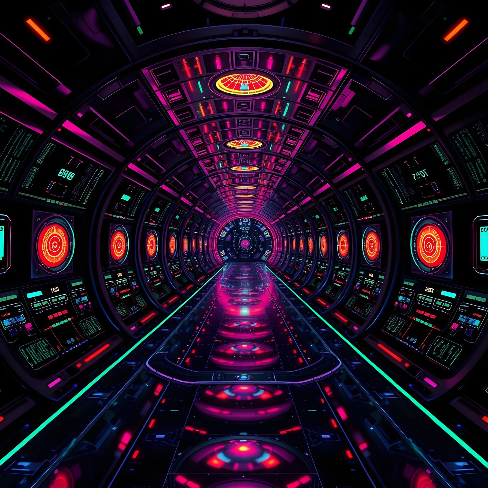 Epic Mothership Control Panels in Cosmic Rainbow Symbology
