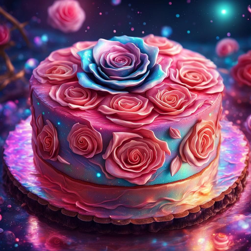 beautiful shiny rose cake