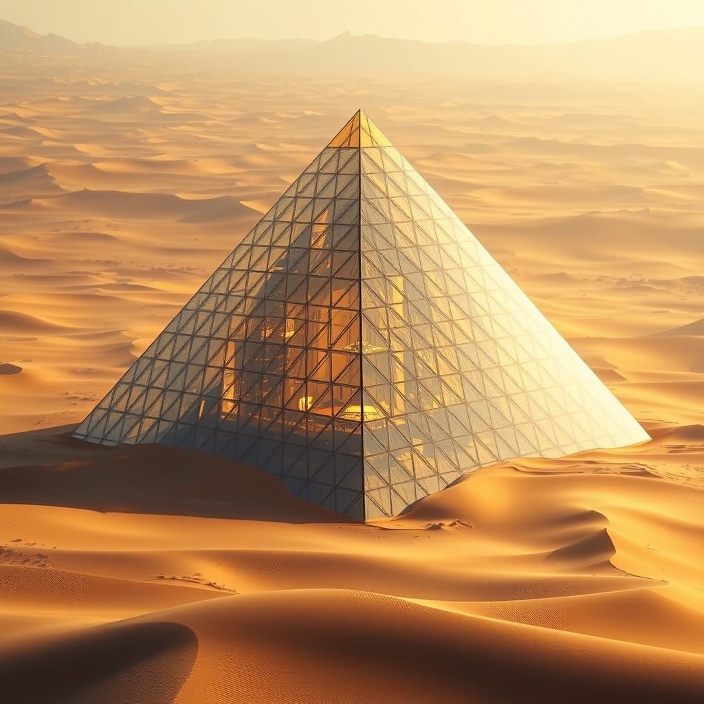 pyramid, made of glass,