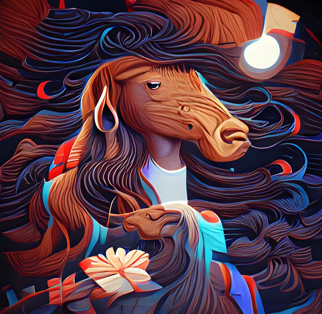 The horse with wavy long hair By Thomas Blackshear