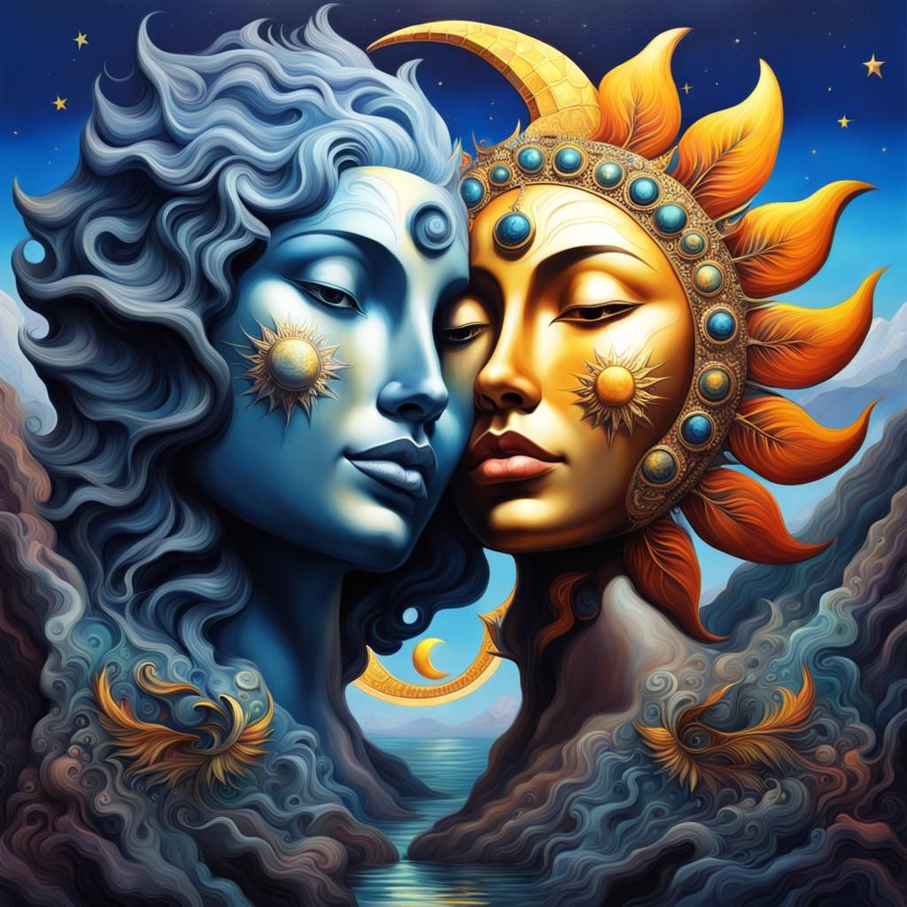 Sun 🌞 Moon 🌙 - AI Generated Artwork - NightCafe Creator