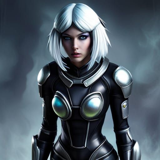 alien girl in biopunk living suit, biopunk living pans, cosm...