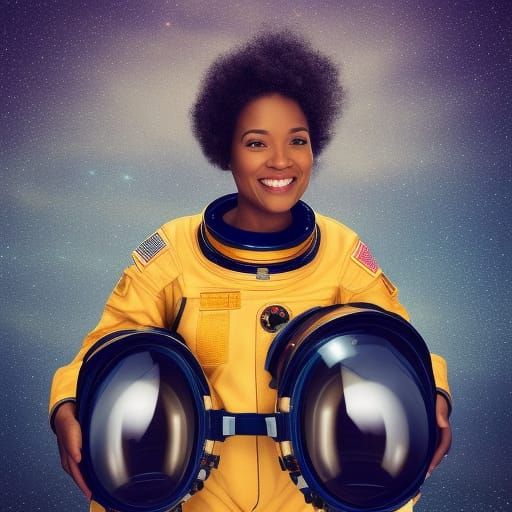 black woman astronaut, 8k, realistic