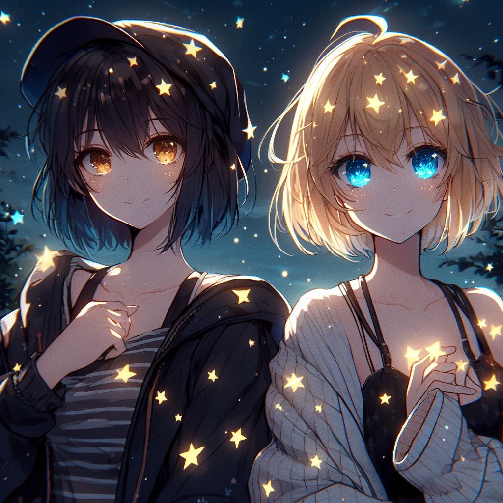 Moon and Helix, two friends