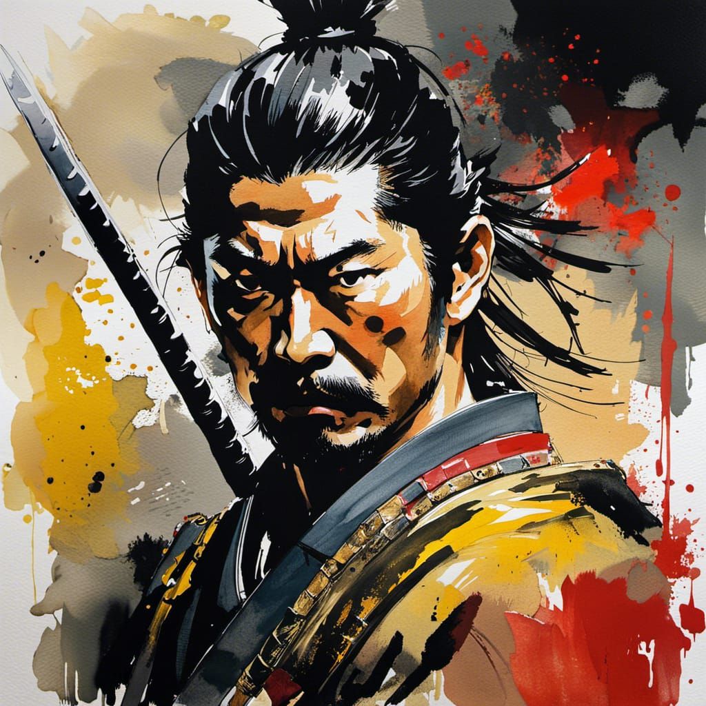 Watercolor samurai - AI Generated Artwork - NightCafe Creator