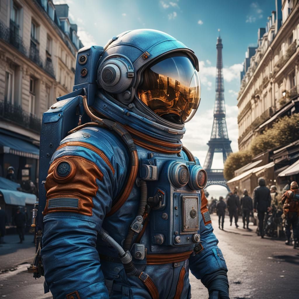a men wearing space suits in Paris