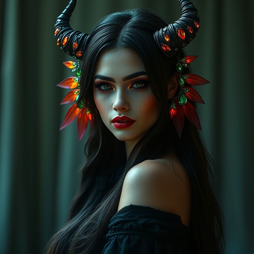 A captivating portrait of a mysterious woman