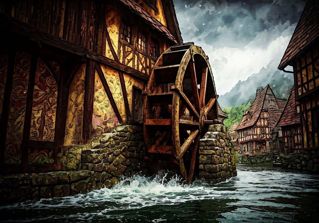 Rustic waterwheel  by @Nocanda 