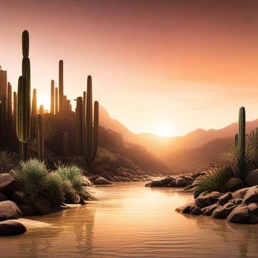Cactus oasis in the desert  by @arbybuckle