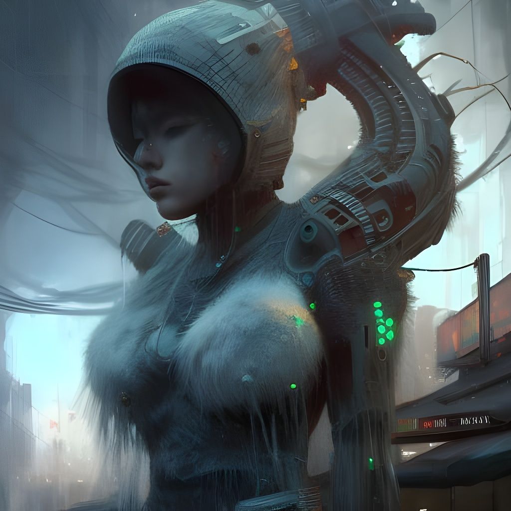 Cyberpunk Feline Punk Girl: Hyperdetailed Digital Art