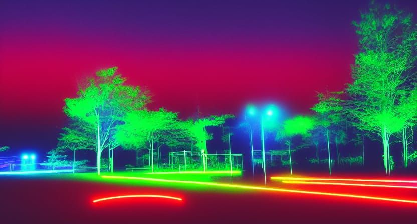 neon light landscape