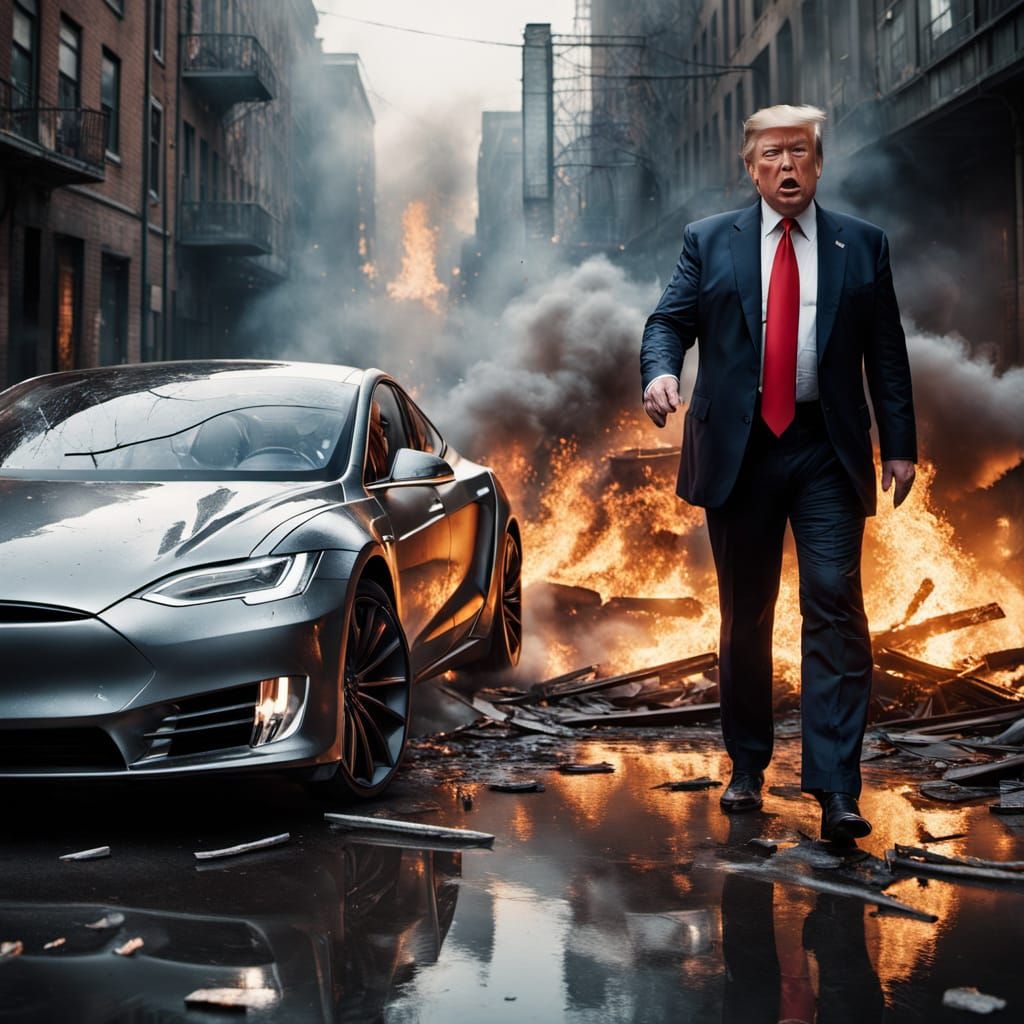 Tesla Crash: Elon Musk and Trump's Shocking Mid-Air Collisio...