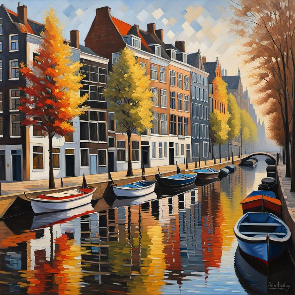 Reflections in a Dutch canal