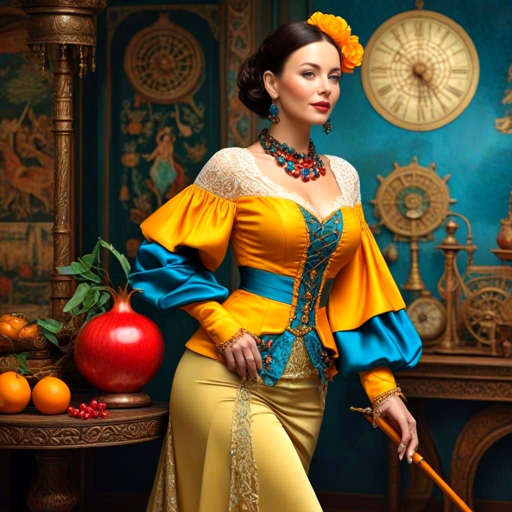 Ethereal Woman in Whimsical Wonderland