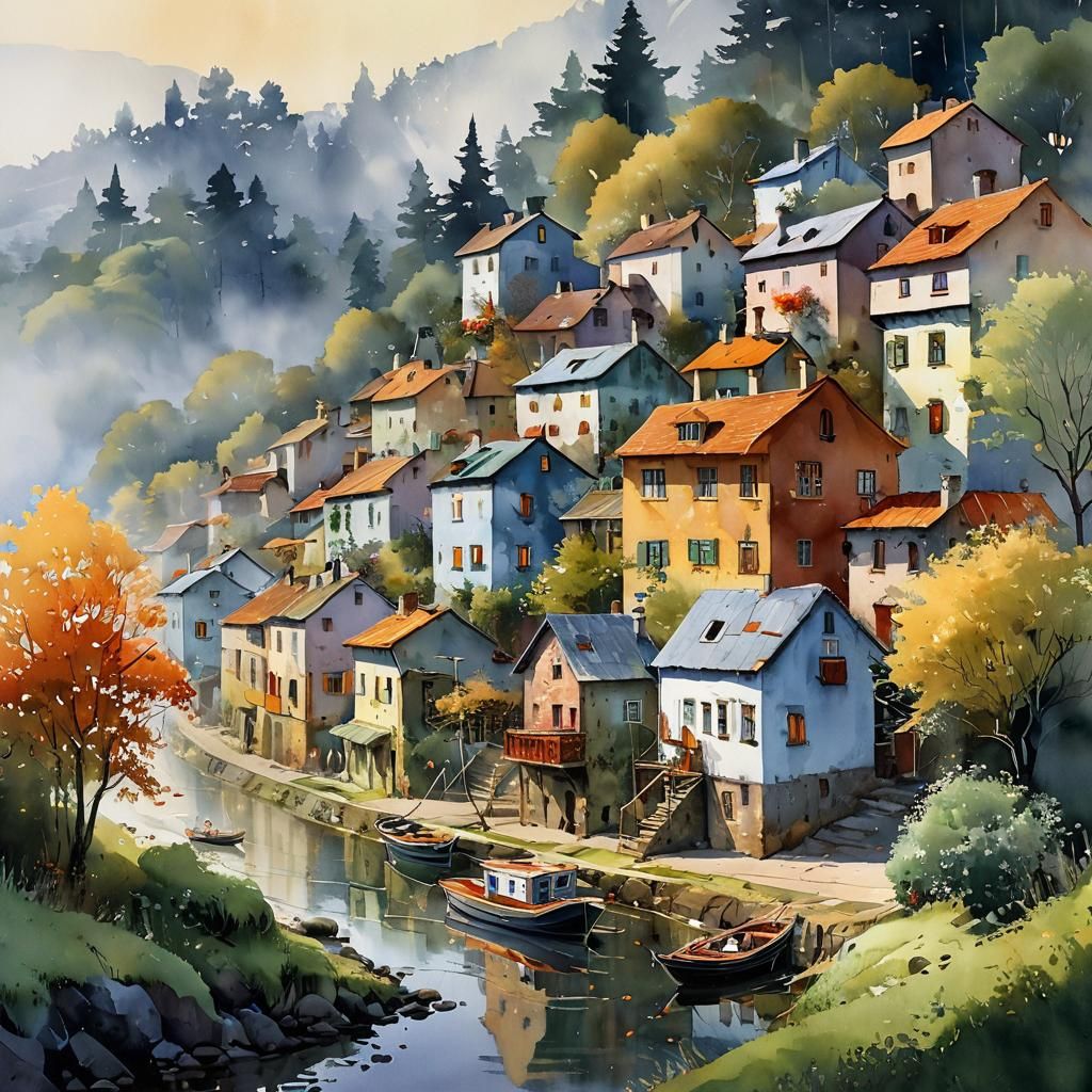 Quiet Village by the River