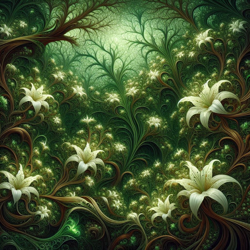 The Illuminated White Lilies