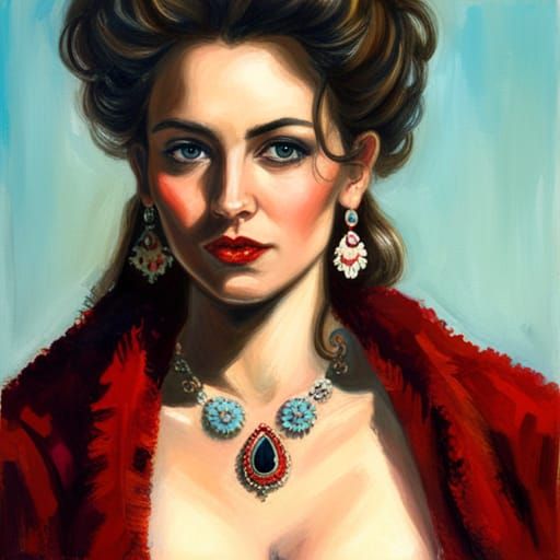 <lora:monstyle3:1.0> <lora:Bling Bling:1.0> <lora:ANTONIA:1.0> Beautiful mona lisa style Italian beauty, dark piercing beautiful eyes, spark...