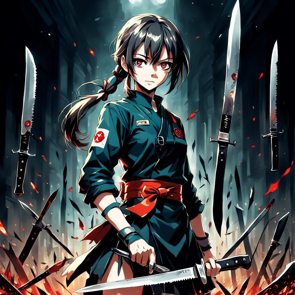 A woman with KNIVES