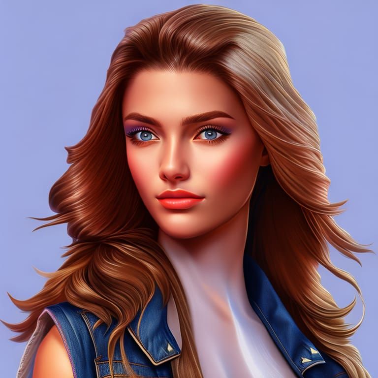 Blue jean girl - AI Generated Artwork - NightCafe Creator